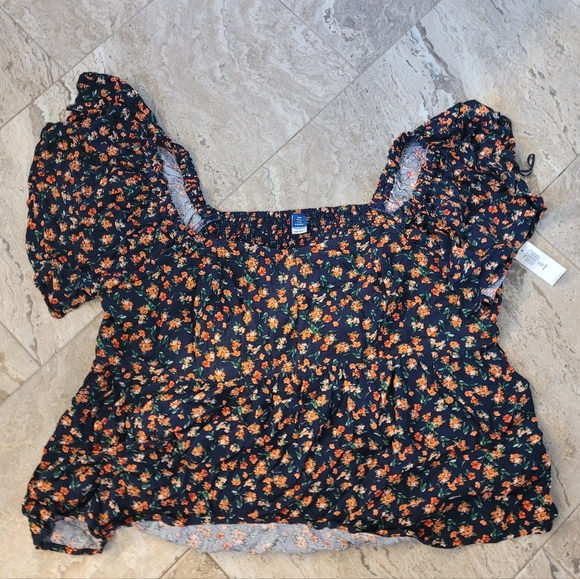 Old Navy Flutter Sleeve Crepe Top NWT Navy XXL Tall - Picture 1 of 4